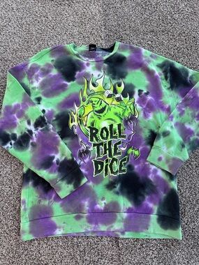 Disney Oogie Boogie Dice Tie-Dye pull over Sweatshirt size medium
